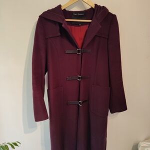 Tara Jarmon Plum Wool Duffle Coat fits 8